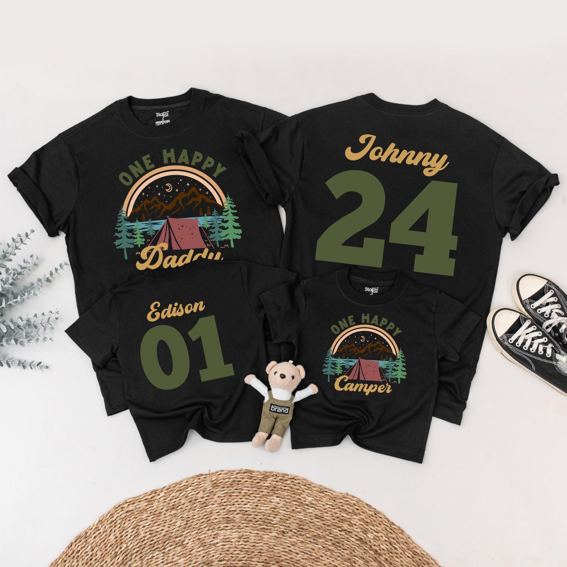 One Happy Camper First Birthday T-Shirt & Family Matching Shirts