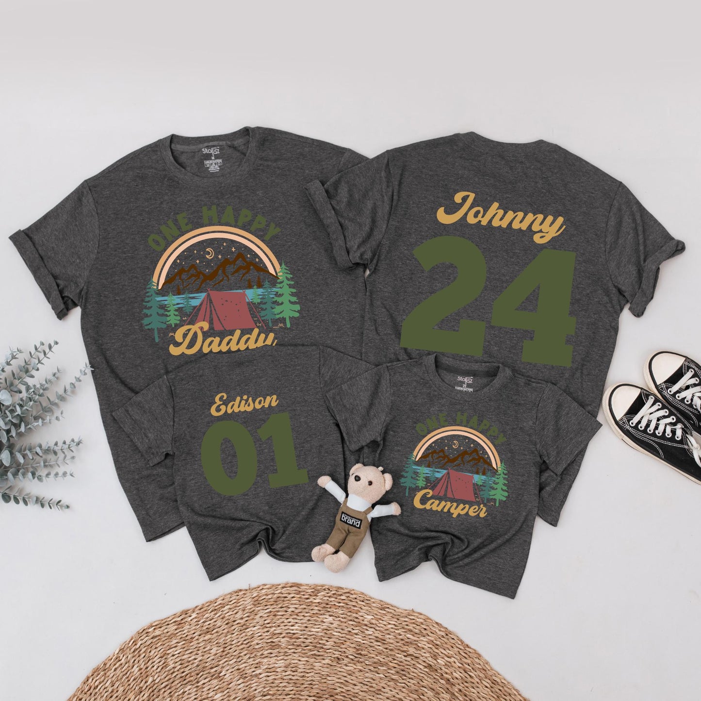 One Happy Camper First Birthday T-Shirt & Family Matching Shirts