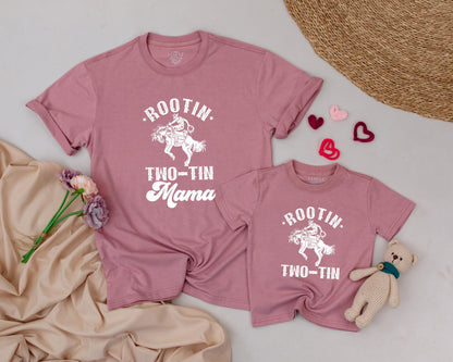 Matching Rootin Two-Tin Birthday Family Shirts, Western Rodeo Party Outfit, Cowboy Baby Boy, 1st Birthday Clothes, Daddy & Me