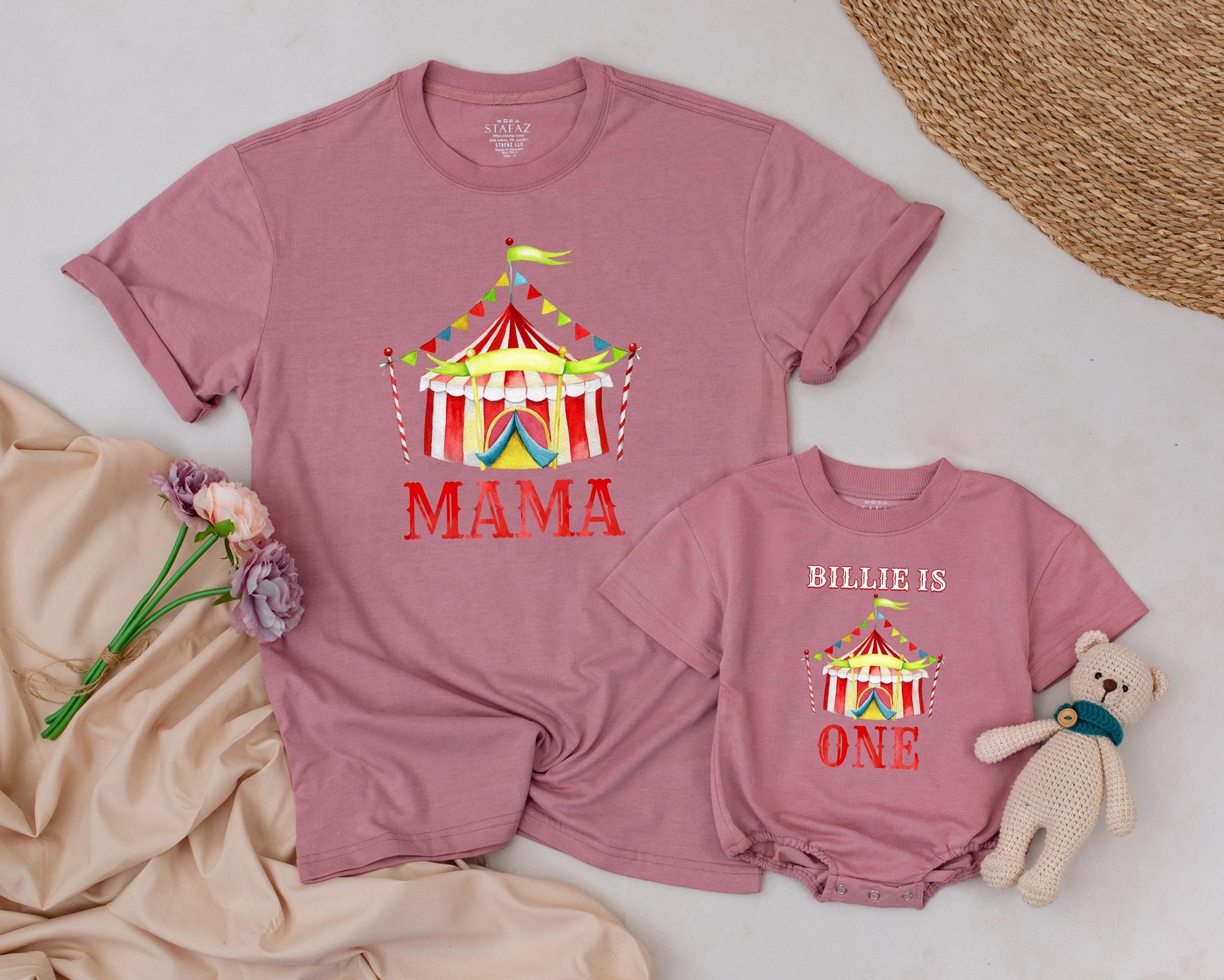 Circus Birthday Shirts Matching Family Outfits Baby's First Birthday Carnival Crew Brother Dada Mama