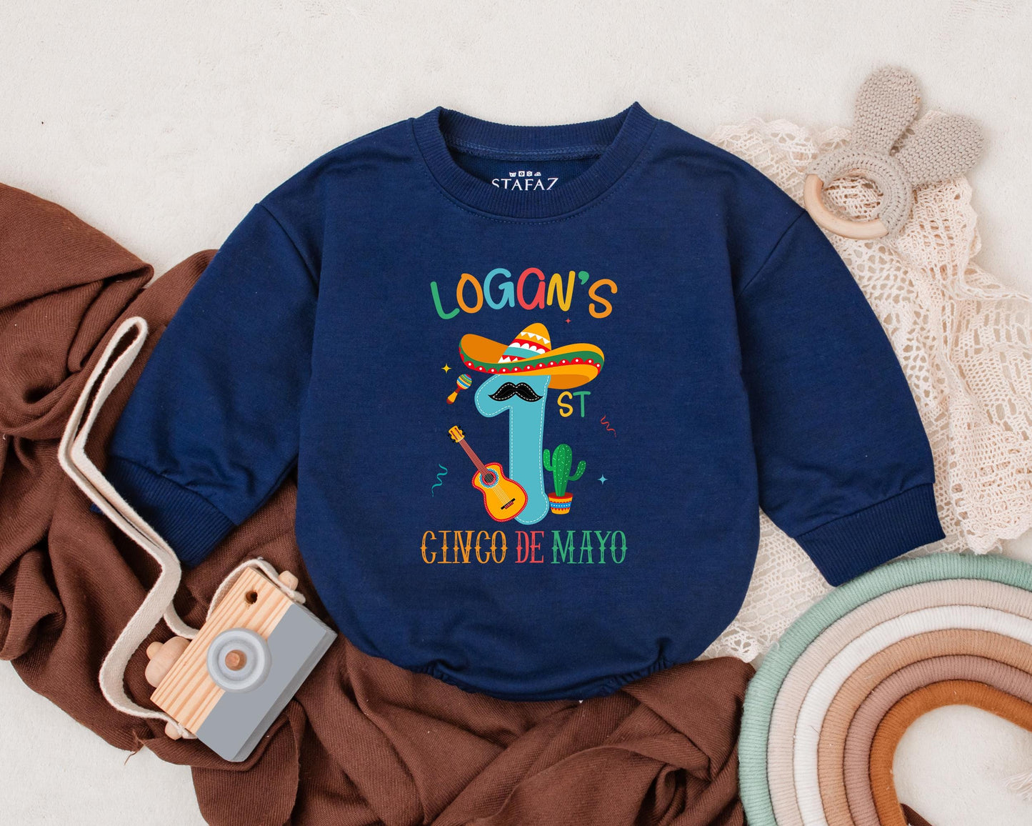 Personalized Name First Cinco De Mayo Baby Romper Newborn Bodysuit Custom Fiesta Outfit Mexican Infant Clothes