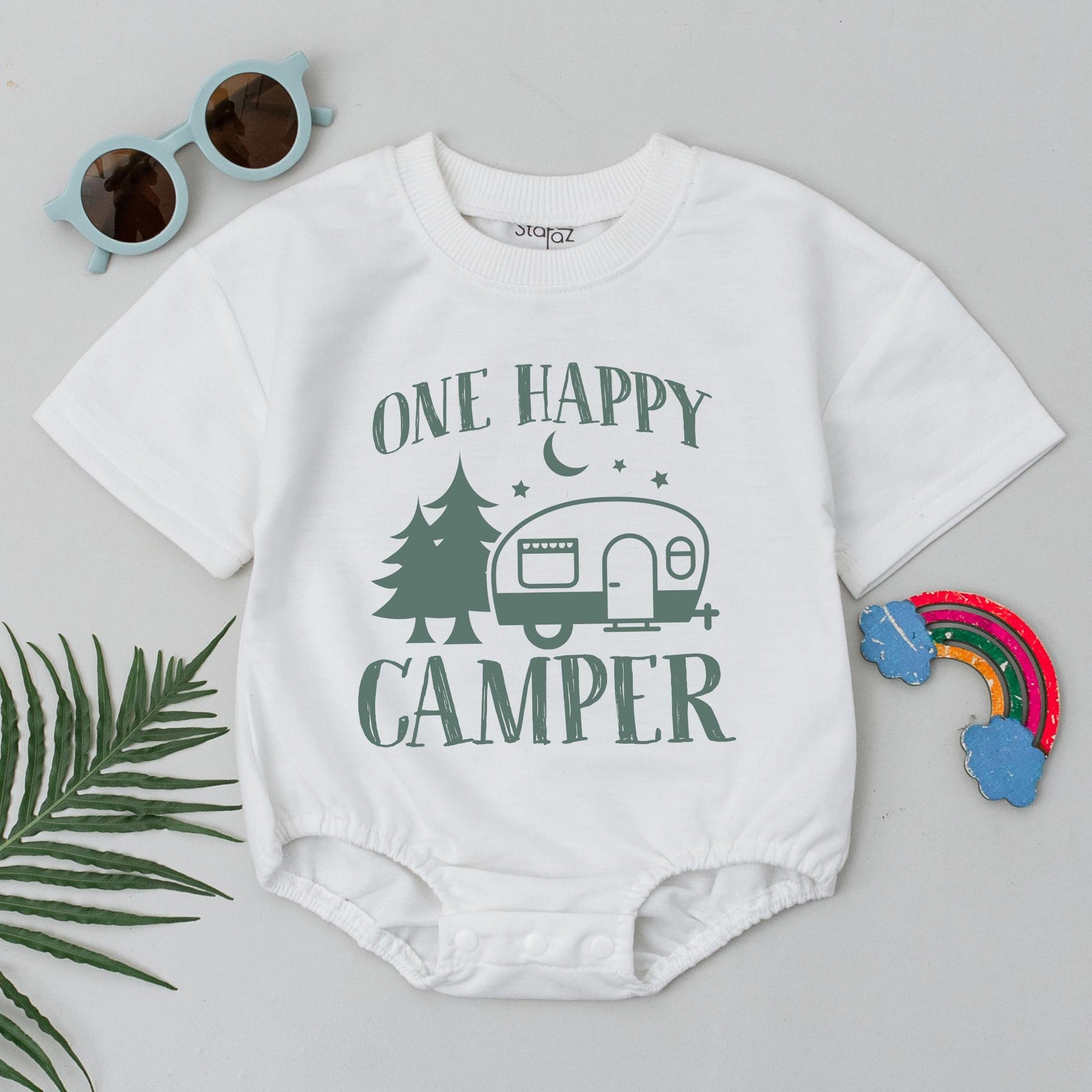 Personalized Happy Camper Family Matching T-Shirt Camping 1st Birthday Outfit Mommy and Me Tees