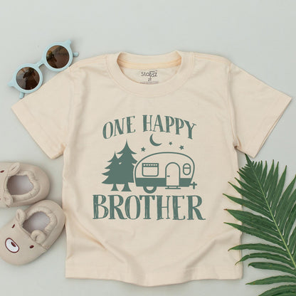 Personalized Happy Camper Family Matching T-Shirt Camping 1st Birthday Outfit Mommy and Me Tees