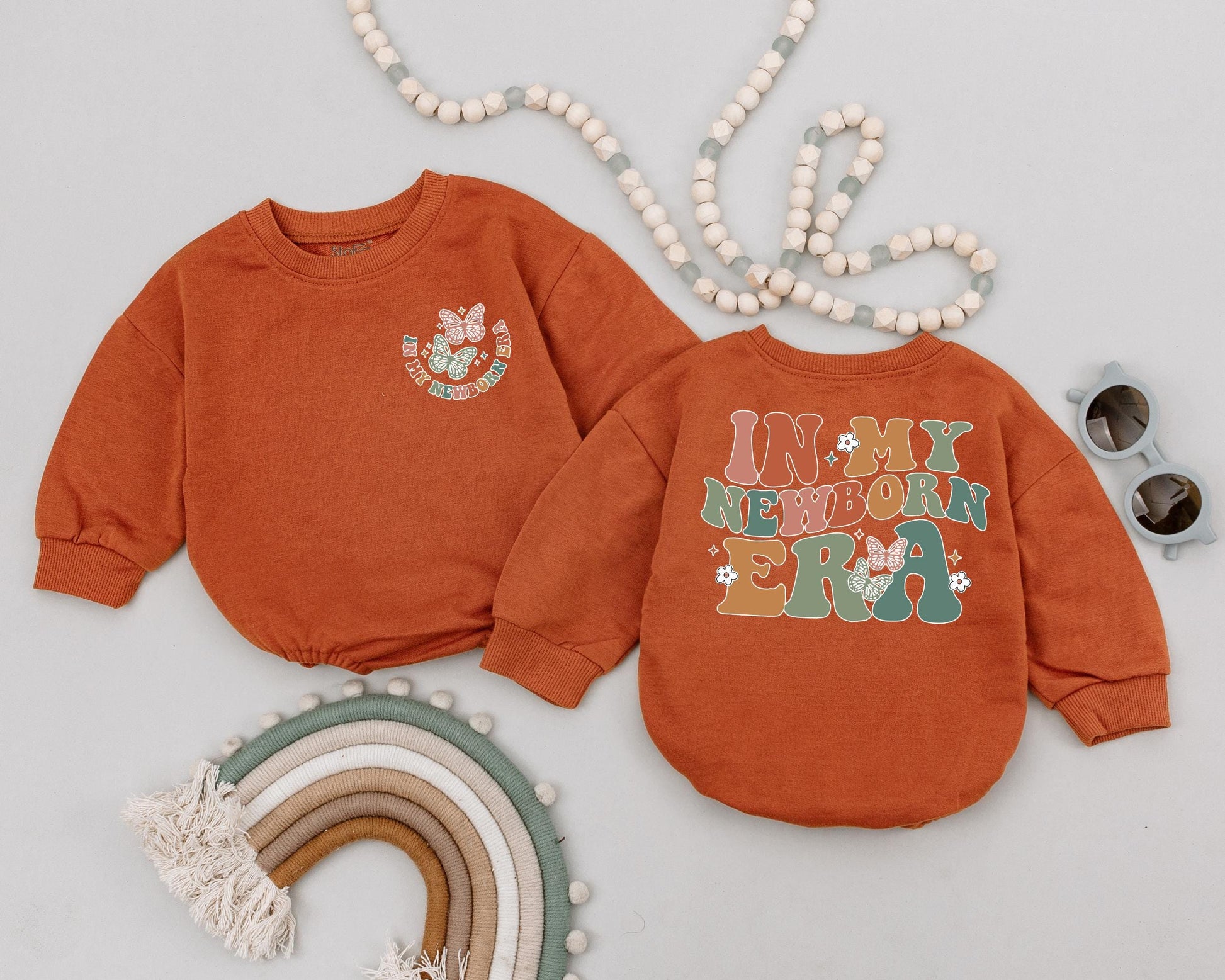 In My Newborn Era Romper - Retro Groovy Baby Boy Bodysuit or Girl Outfit, Baby Shower Gift, First Birthday