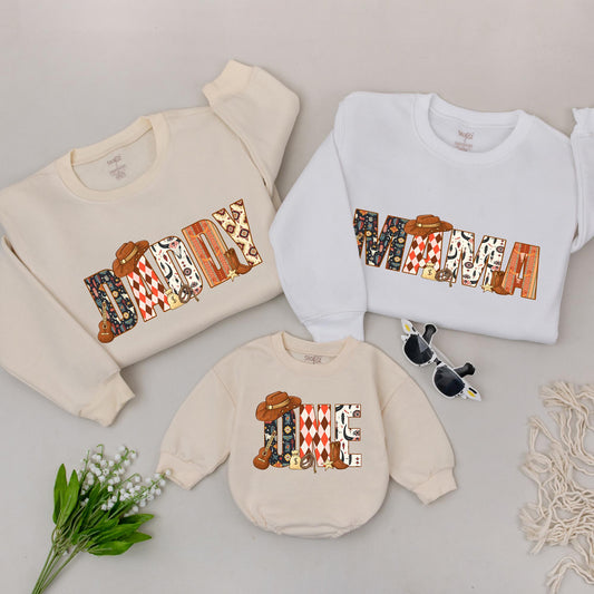 Personalized Wild One Cowboy Birthday Shirt, Family Matching Outfit for 1st Rodeo, Western Boy's 1st Birthday Party