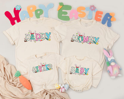 Custom Easter Bunny Family Shirts Adorable Matching Outfits for Mom & Me First Easter Day Celebration Gift