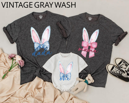 Personalized Matching Easter Family Shirts for Mommy and Me with Cute Bunny Design, Perfect 1st Easter Day Baby Toddler Outfits Gift