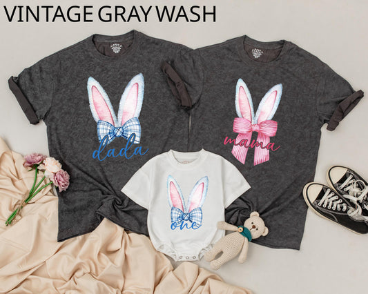 Personalized Matching Easter Family Shirts for Mommy and Me with Cute Bunny Design, Perfect 1st Easter Day Baby Toddler Outfits Gift