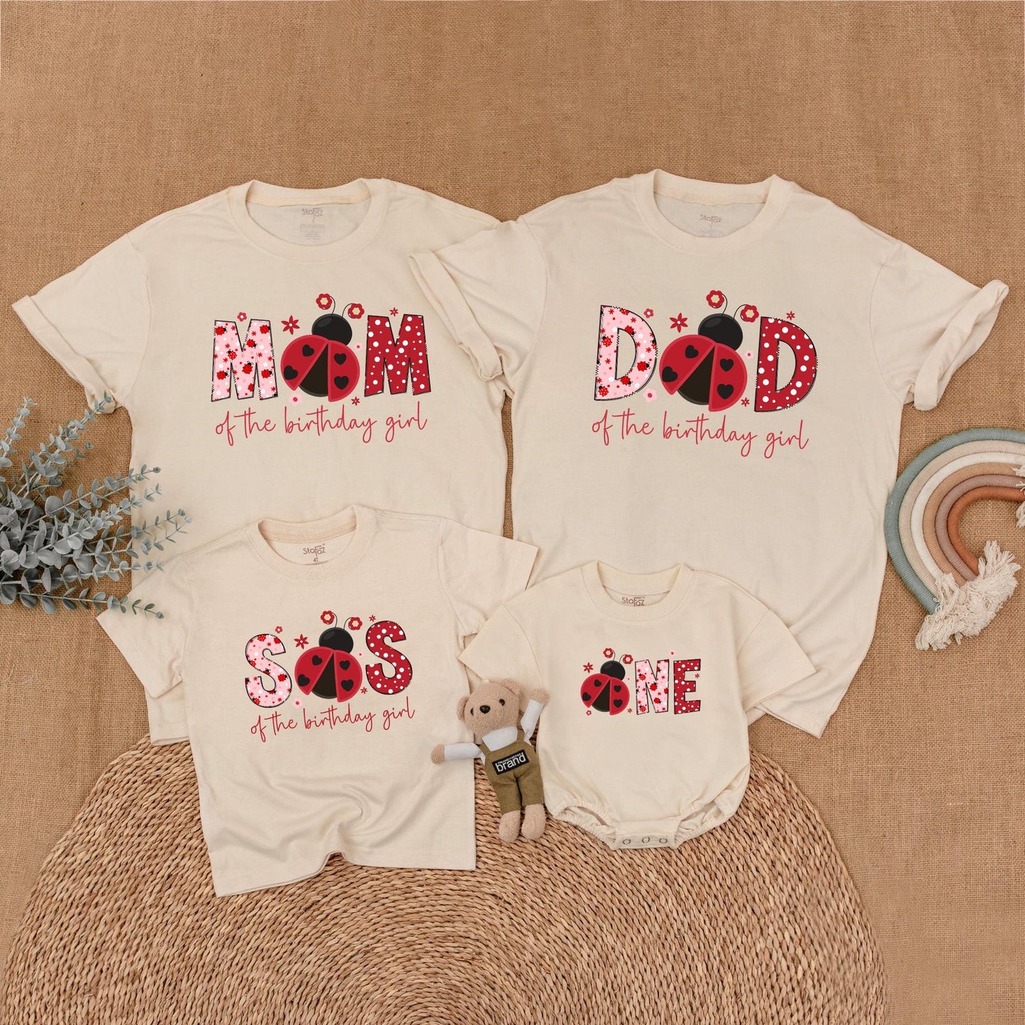 Ladybug Birthday Matching Family Shirts, Girl First Birthday Outfit, Mommy and Me Ladybug Theme, Farm Bug Birthday Party Clothes, Baby Girl Gift