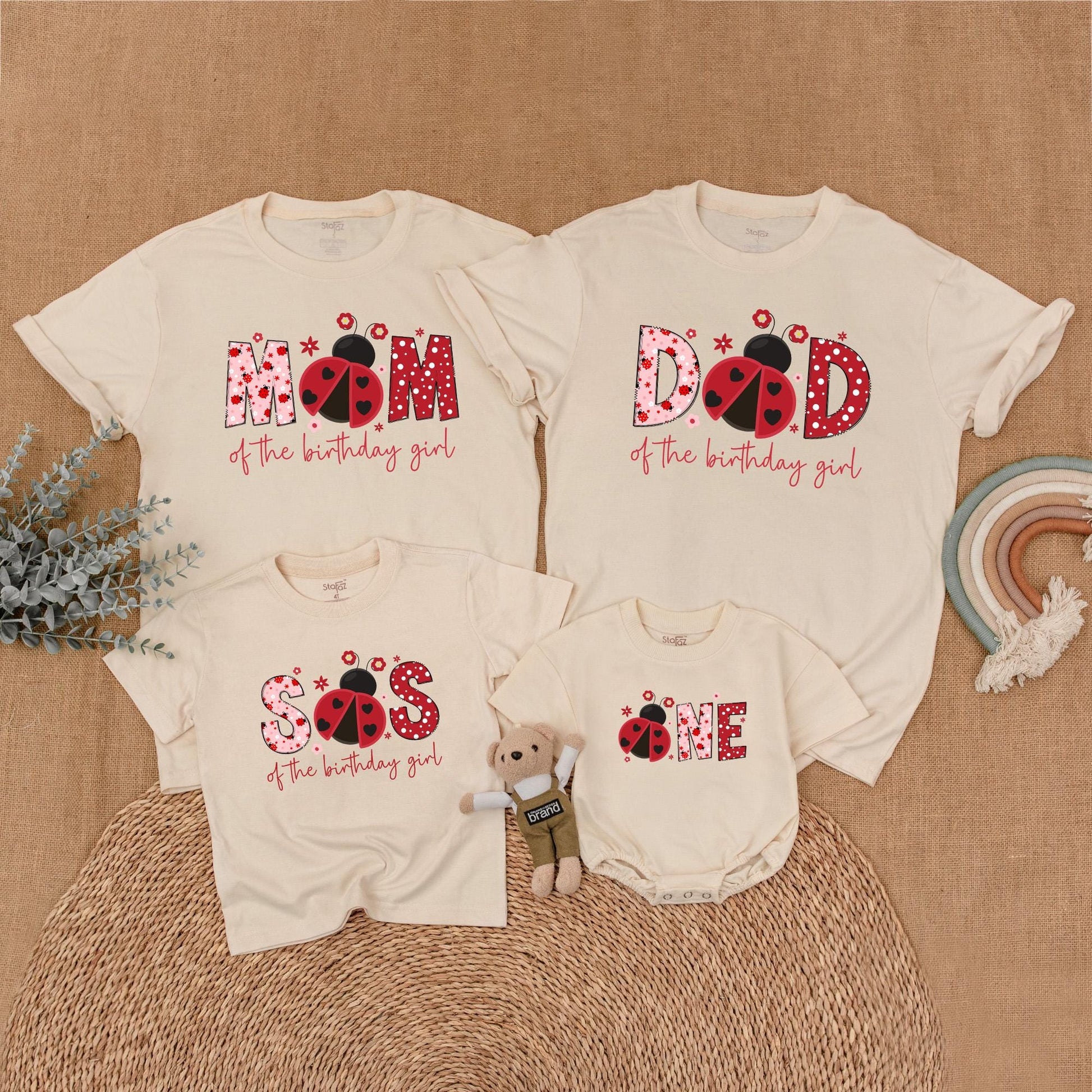 Ladybug Birthday Matching Family Shirts, Girl First Birthday Outfit, Mommy and Me Ladybug Theme, Farm Bug Birthday Party Clothes, Baby Girl Gift