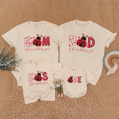 Ladybug Birthday Matching Family Shirts, Girl First Birthday Outfit, Mommy and Me Ladybug Theme, Farm Bug Birthday Party Clothes, Baby Girl Gift