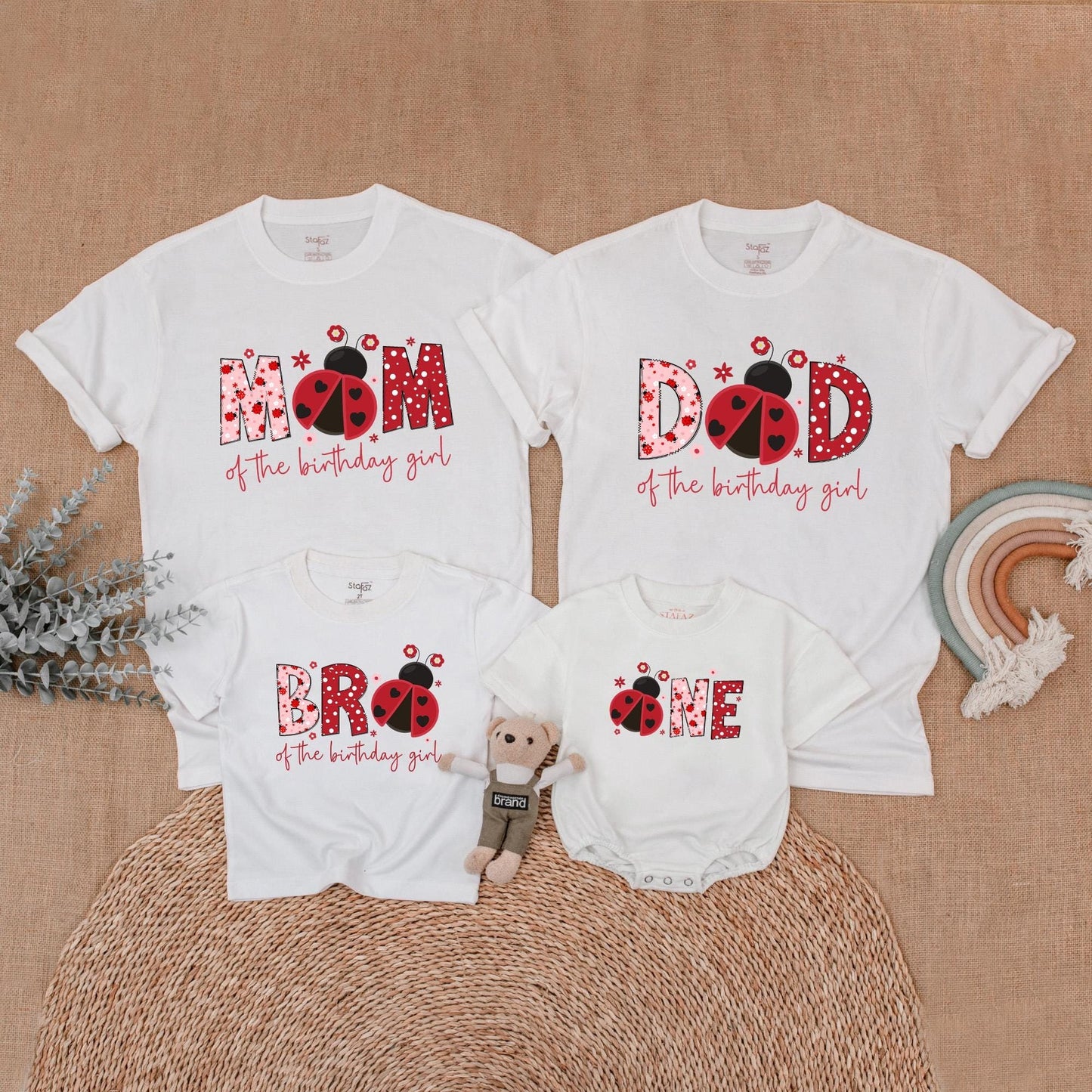 Ladybug Birthday Matching Family Shirts, Girl First Birthday Outfit, Mommy and Me Ladybug Theme, Farm Bug Birthday Party Clothes, Baby Girl Gift