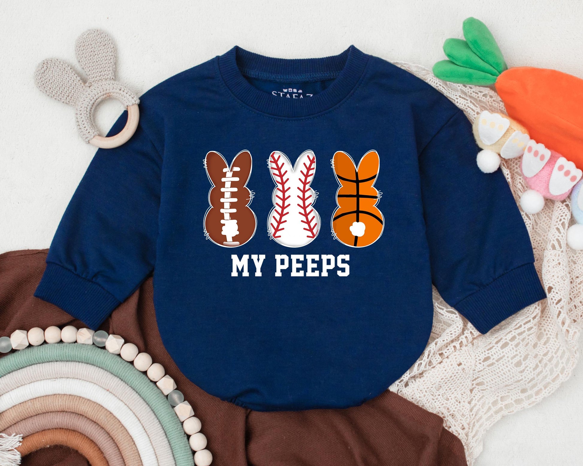 Cute Easter Sport Bunny Baby Romper for Boys & Girls First Easter Outfit Shower Gift