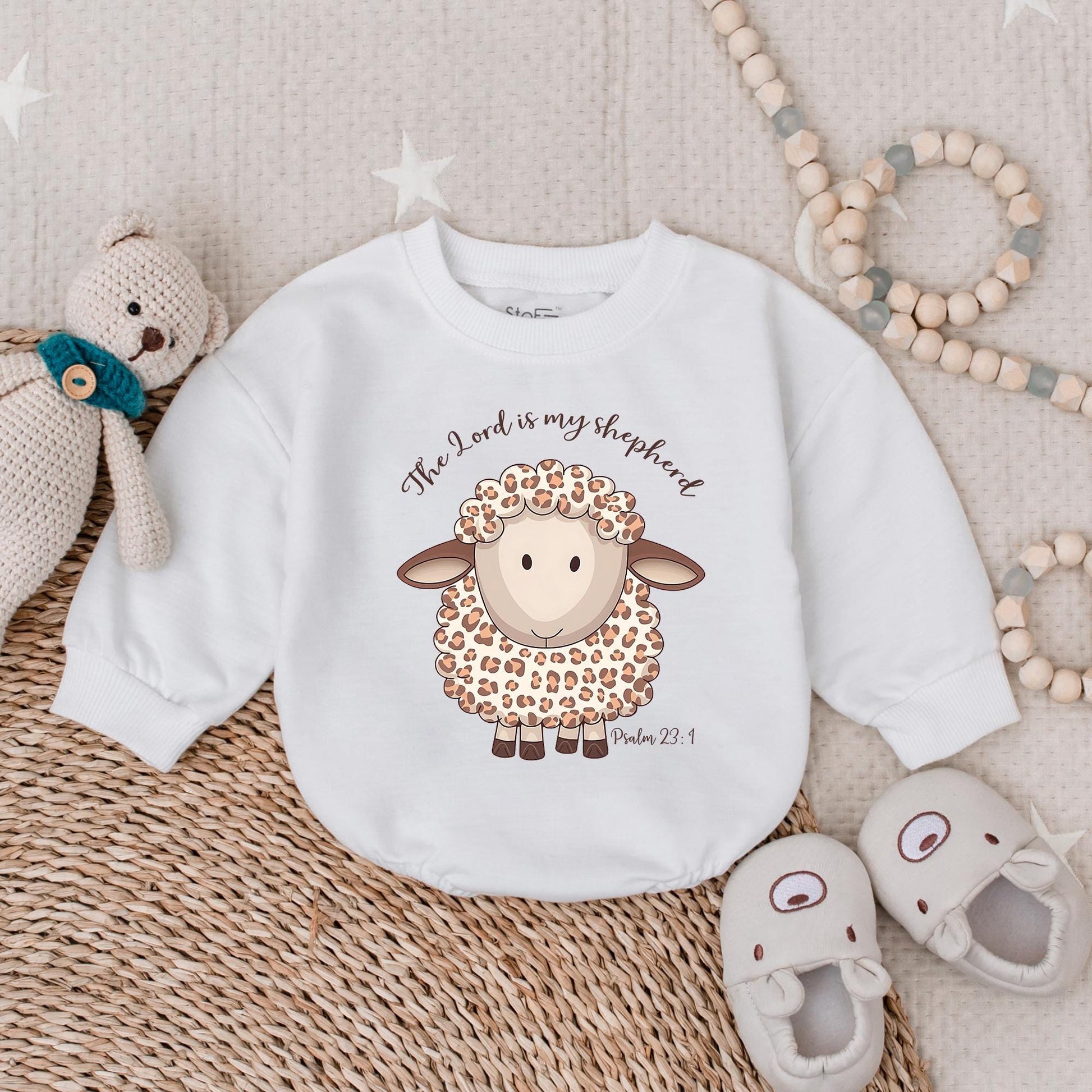 The Lord Is My Shepherd Psalm 23:1 Christian Baby Bodysuit, a precious Girl Birthday Outfit and comfortable Bubble Romper for infant celebration