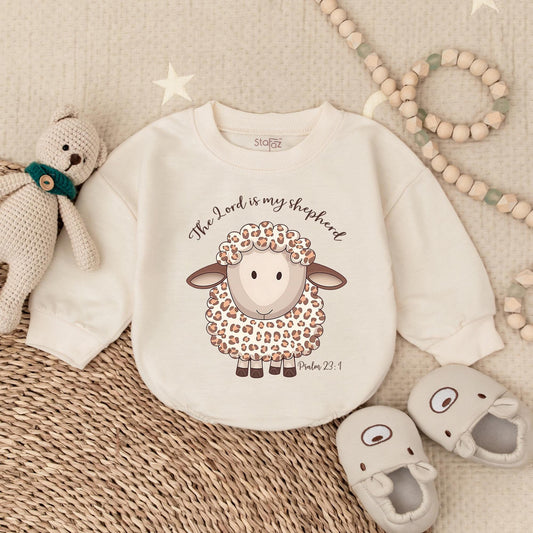 The Lord Is My Shepherd Psalm 23:1 Christian Baby Bodysuit, a precious Girl Birthday Outfit and comfortable Bubble Romper for infant celebration
