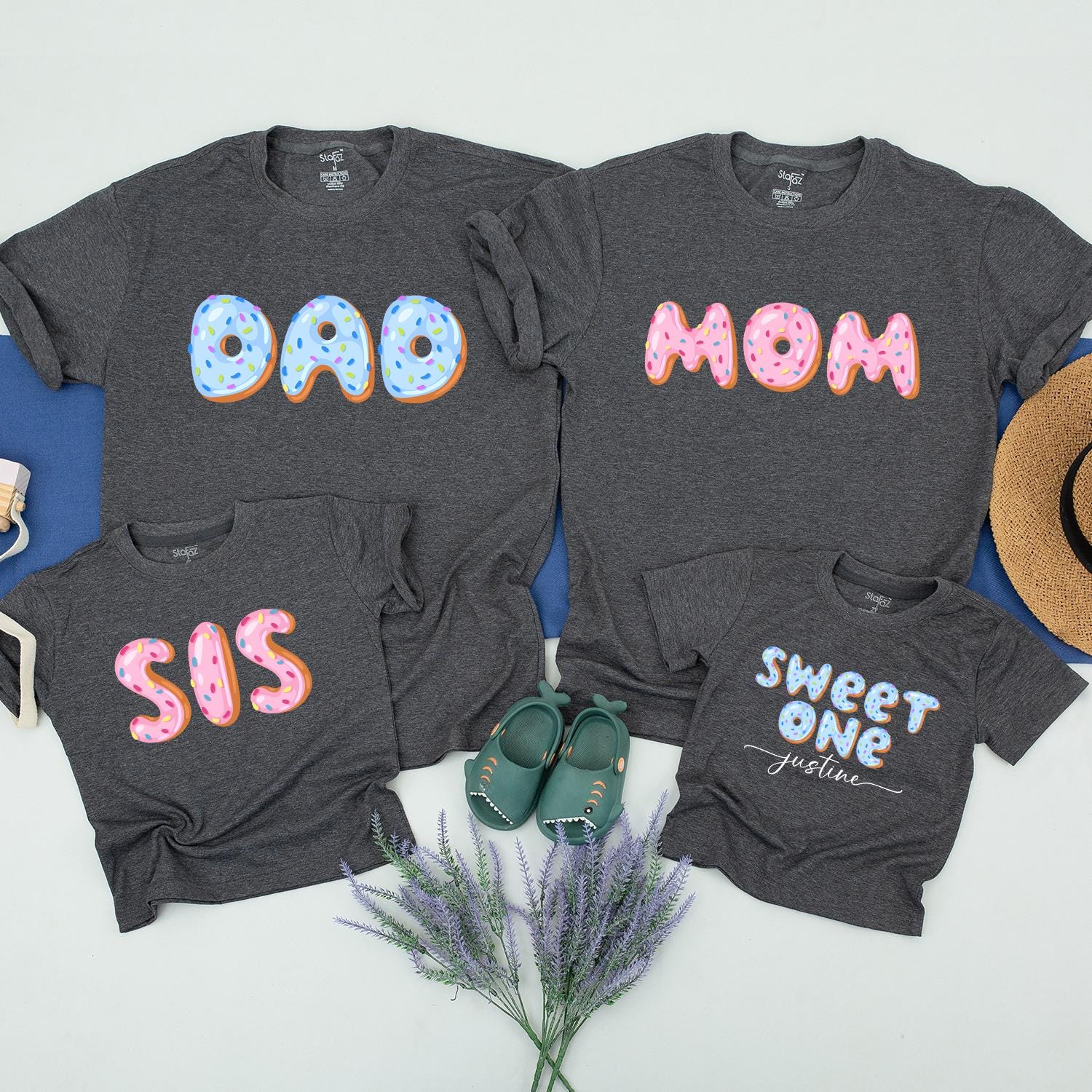 Donut Birthday Shirts Sweet One Family Matching Outfits First Birthday Celebration Kids Donut Party Clothing