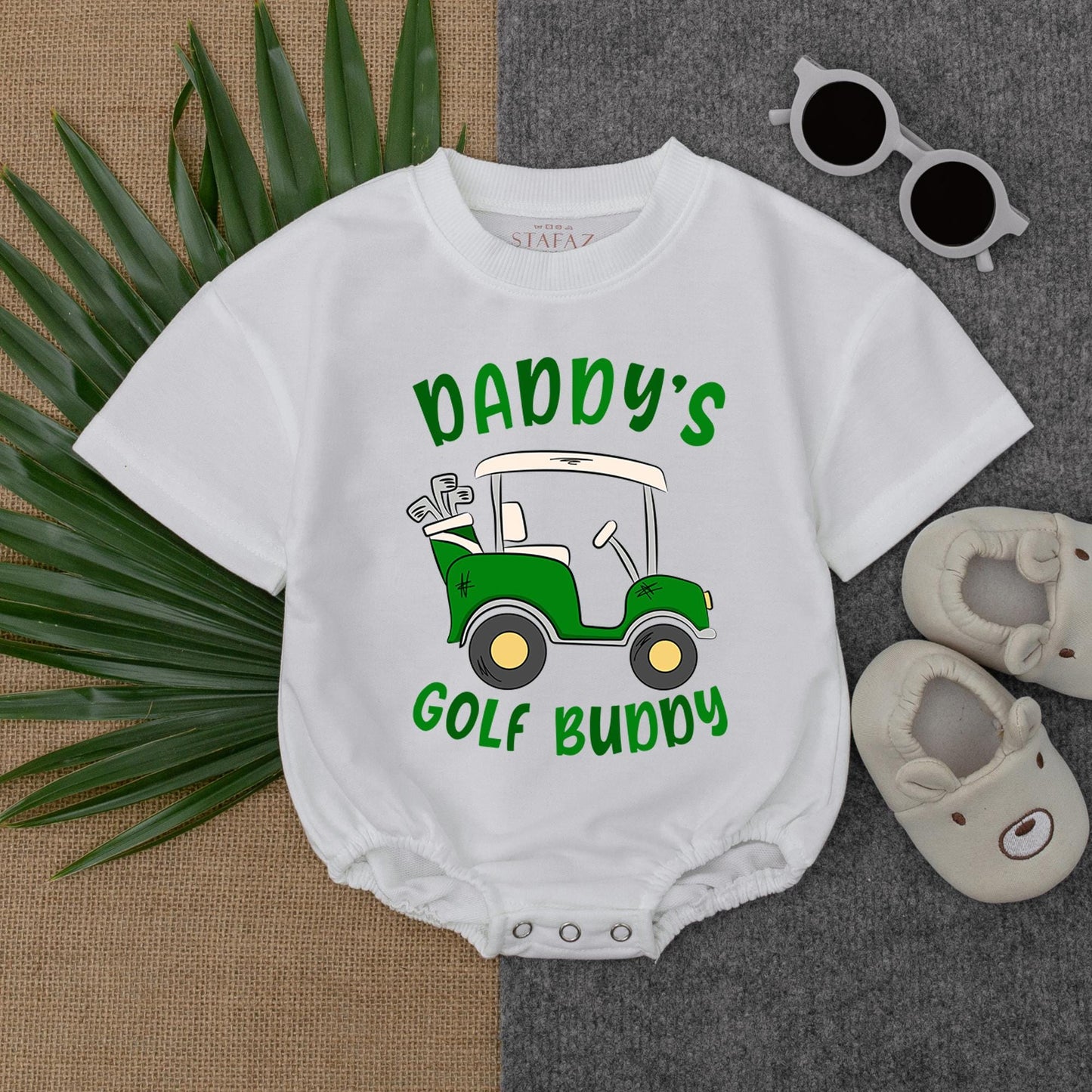 Daddy's Golf Buddy Baby Bodysuit - Retro Baseball Era Boy's Romper, Baby Shower Gift, Short Sleeve, Summer Infant Clothes