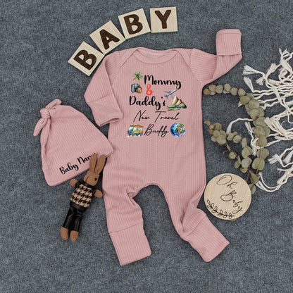 Custom Mommy & Daddy's New Travel Buddy Bodysuit Baby Announcement Gift | Newborn Outfit, Gender Neutral Baby Clothes, Pregnancy Reveal
