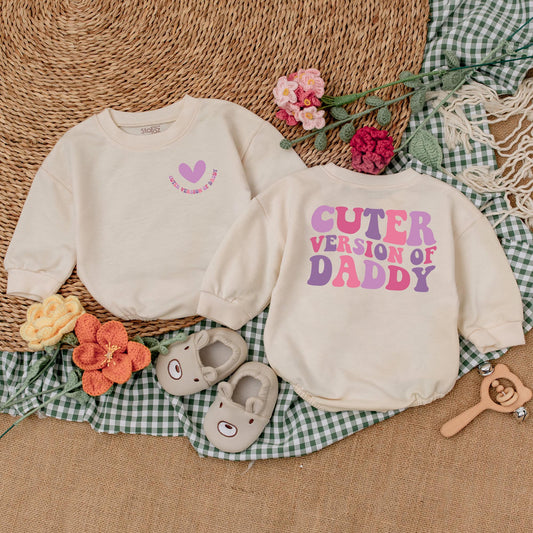 Adorable Cuter Version of Daddy Baby Girl Romper Bodysuit First Father's Day Gift Daddy and Me Matching Outfit New Baby Shower Present Comfortable Cotton