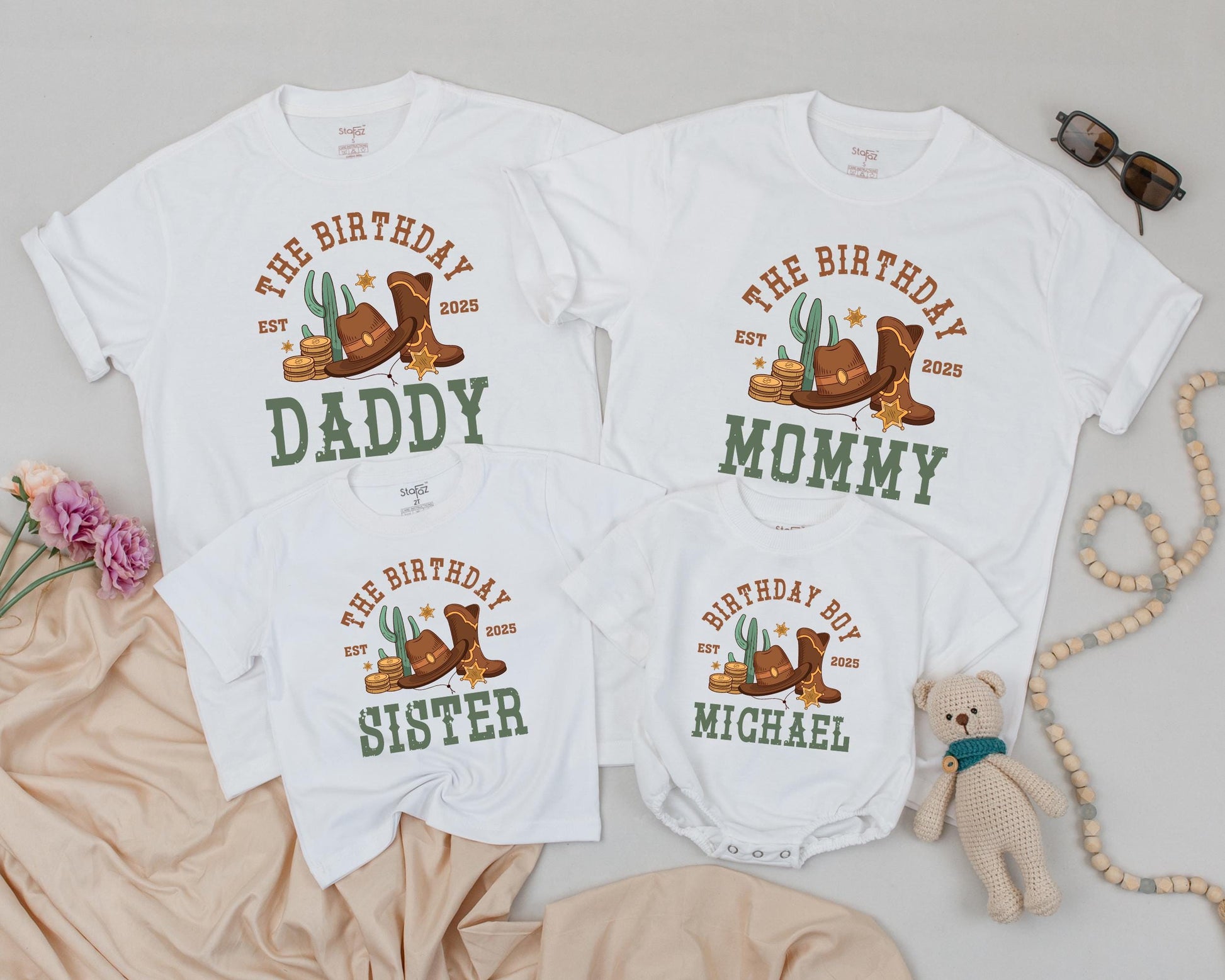 My First Rodeo Birthday Matching Family Shirts, Wild West 1st Birthday Outfit, Cowboy Cowgirl Western Farm Theme Party, Matching Group Outfits 136