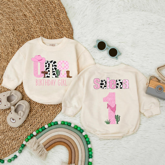 My First Rodeo Bubble Romper Western Cowgirl 1st Birthday Outfit Baby Girl Newborn Outfit Adorable Western Style Gift