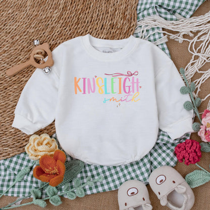 Custom Name Baby Girl Bubble Romper soft comfortable custom baby shower gift adorable coming home outfit newborn infant birthday clothing