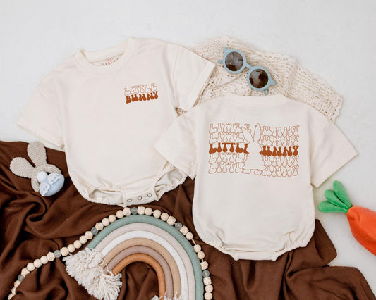 Little Bunny Baby Romper for Easter Baby Girl or Boy Shower Gift First Easter Bunny Outfit Spring Bodysuit
