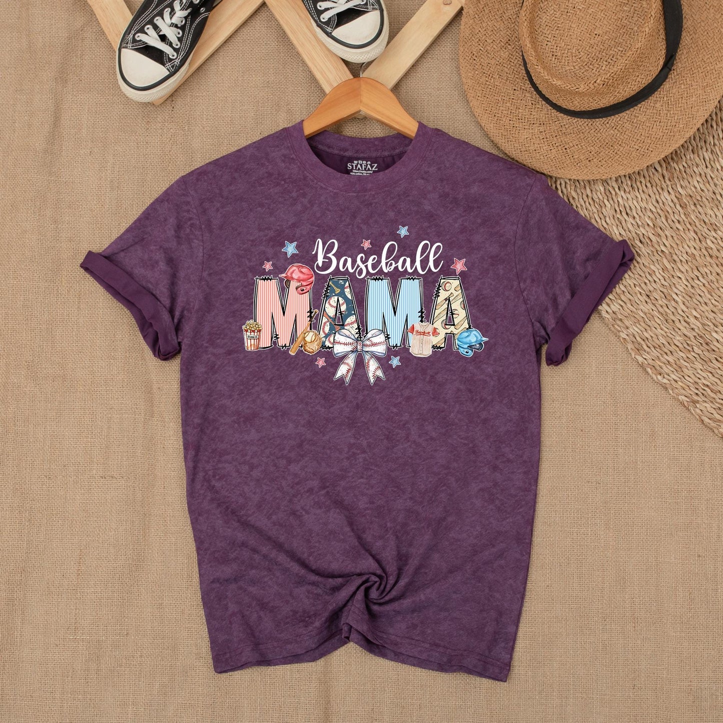 Baseball Mama Bow Shirt Game Day Tee Personalized Number Baseball Gift Sports Mom Comfort Colors Baseball Fan Outfit