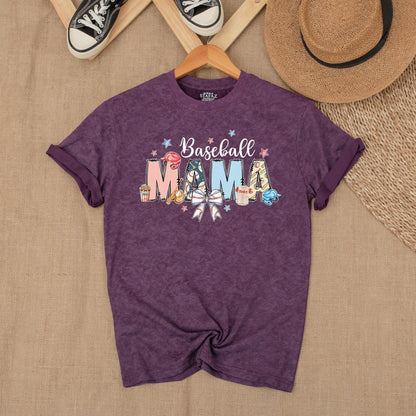 Baseball Mama Bow Shirt Game Day Tee Personalized Number Baseball Gift Sports Mom Comfort Colors Baseball Fan Outfit