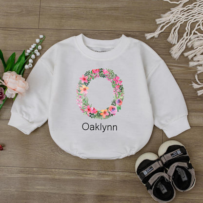 Custom Name Baby Girl Romper Personalized Outfit Shower Gift Newborn Girl Clothes Short Sleeve Bubble Outfit