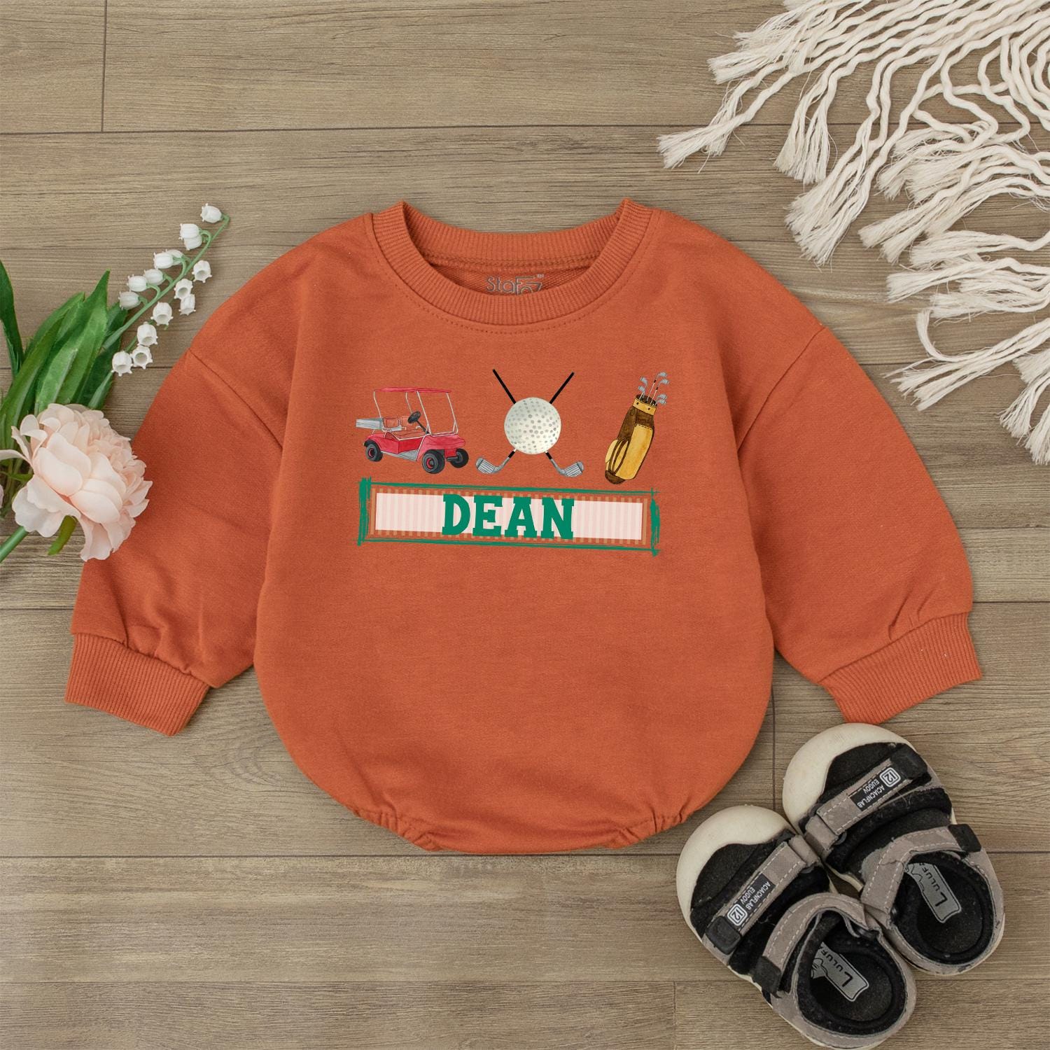 Custom Hole in One Birthday Baby Romper for Boys Girls Golf Theme First Birthday Outfit Cute Golf Shirt Boys Jumpsuit