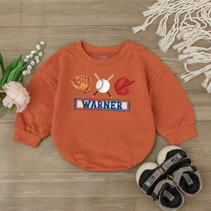 Custom Retro Baseball Bodysuit for Girls Game Day Outfit Baby Baseball Romper One Piece Jumpsuit