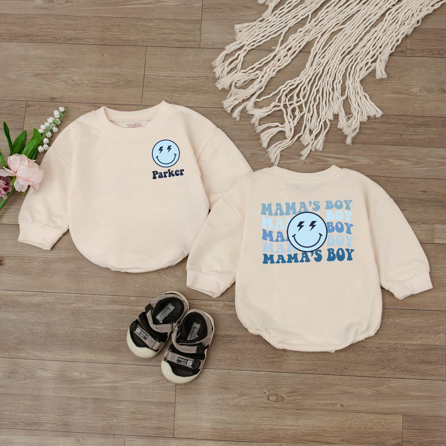 Custom Mama's Boy Baby Bubble Romper Newborn Outfit Cute Soft Comfortable Bodysuit Mothers Day Gift Baby Shower New Mom Apparel