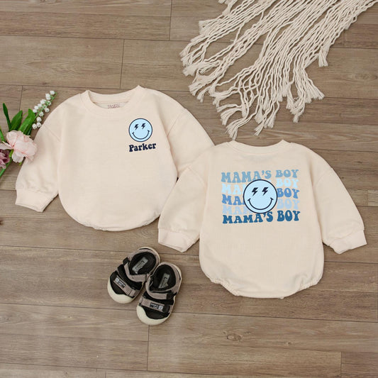 Custom Mama's Boy Baby Bubble Romper Newborn Outfit Cute Soft Comfortable Bodysuit Mothers Day Gift Baby Shower New Mom Apparel