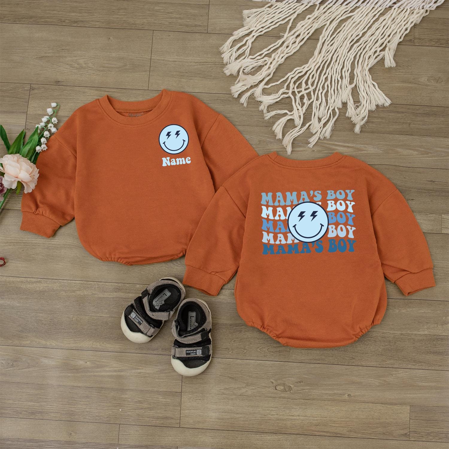 Custom Mama's Boy Baby Bubble Romper Newborn Outfit Cute Soft Comfortable Bodysuit Mothers Day Gift Baby Shower New Mom Apparel