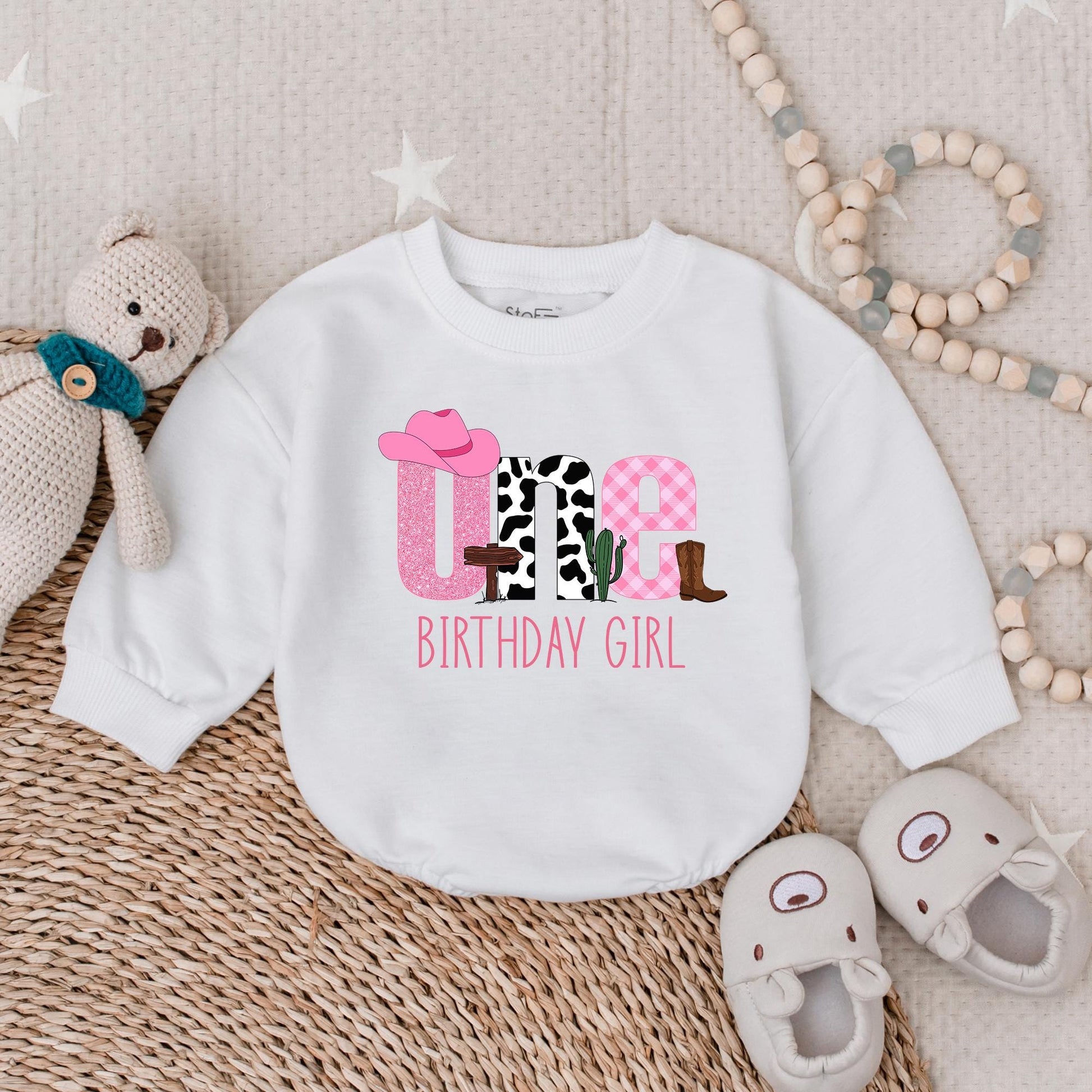 First Birthday Cowgirl Romper - My First Rodeo Baby Girl Outfit, Western Theme, Cute Birthday Shirt, Bodysuit