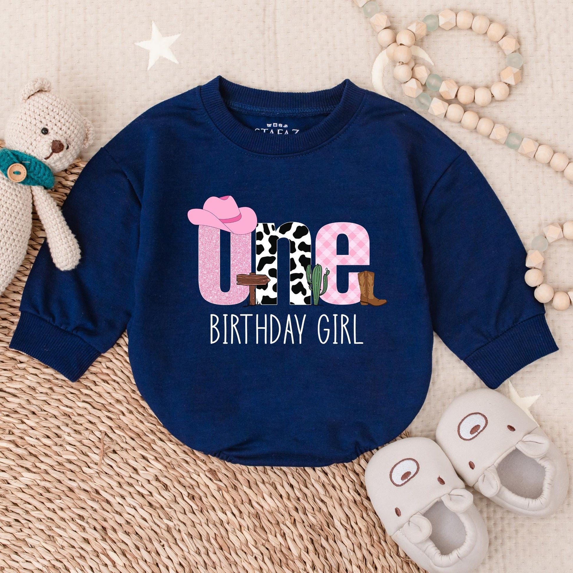 First Birthday Cowgirl Romper - My First Rodeo Baby Girl Outfit, Western Theme, Cute Birthday Shirt, Bodysuit