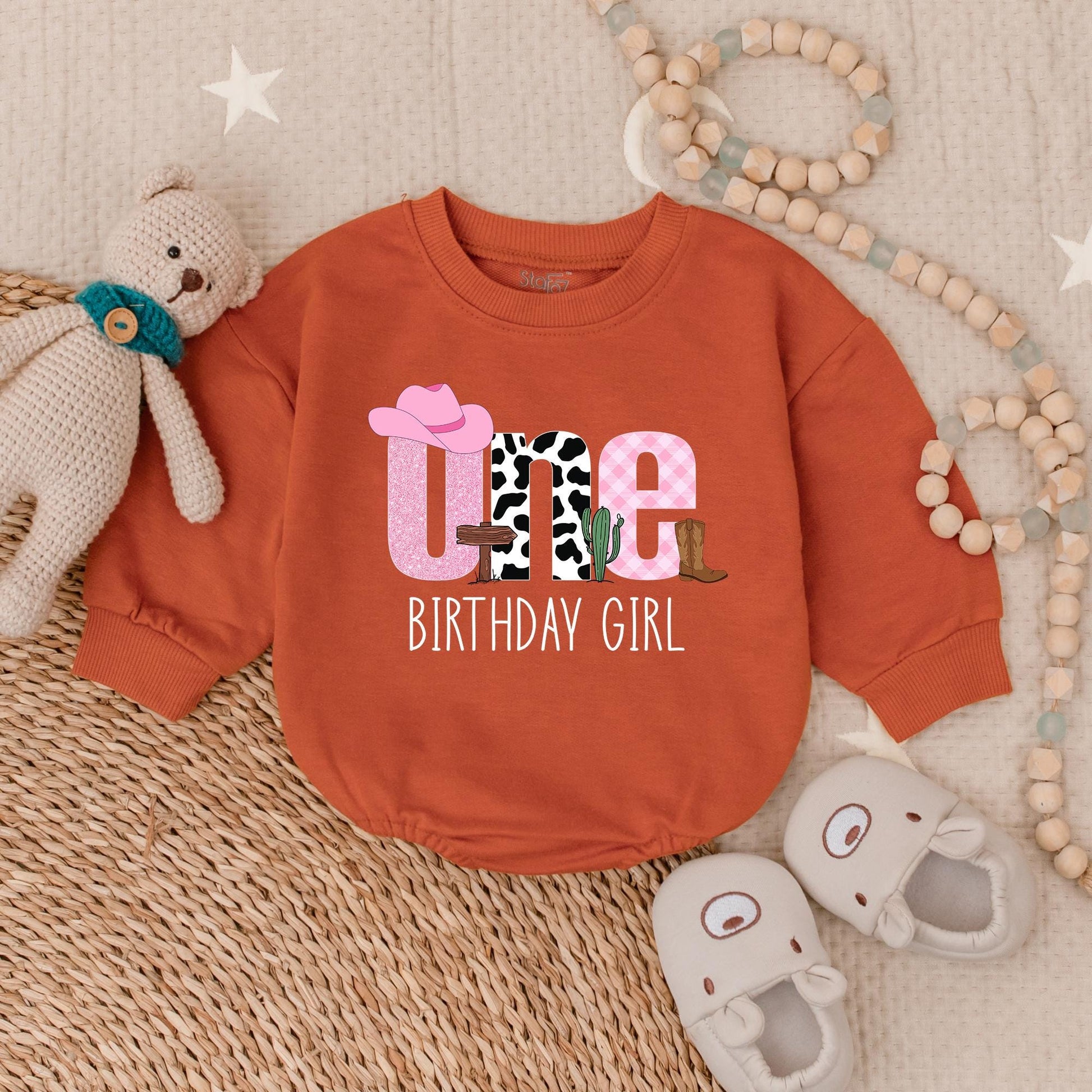 First Birthday Cowgirl Romper - My First Rodeo Baby Girl Outfit, Western Theme, Cute Birthday Shirt, Bodysuit