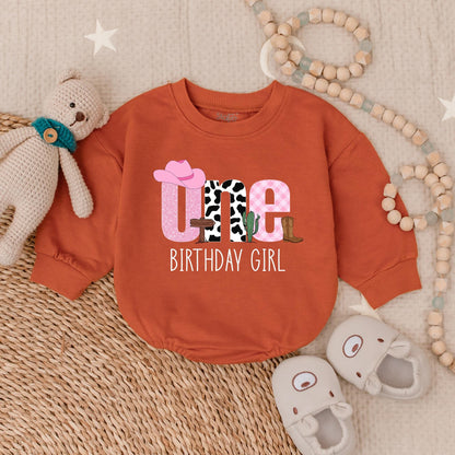 First Birthday Cowgirl Romper - My First Rodeo Baby Girl Outfit, Western Theme, Cute Birthday Shirt, Bodysuit