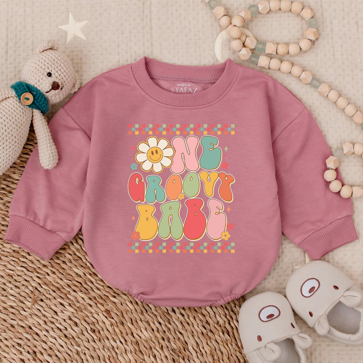 Groovy Babe 1st Birthday Outfit Girl - Flower Power Shirt Baby Bodysuit First Birthday Girl Clothes Party Gift (139 chars)