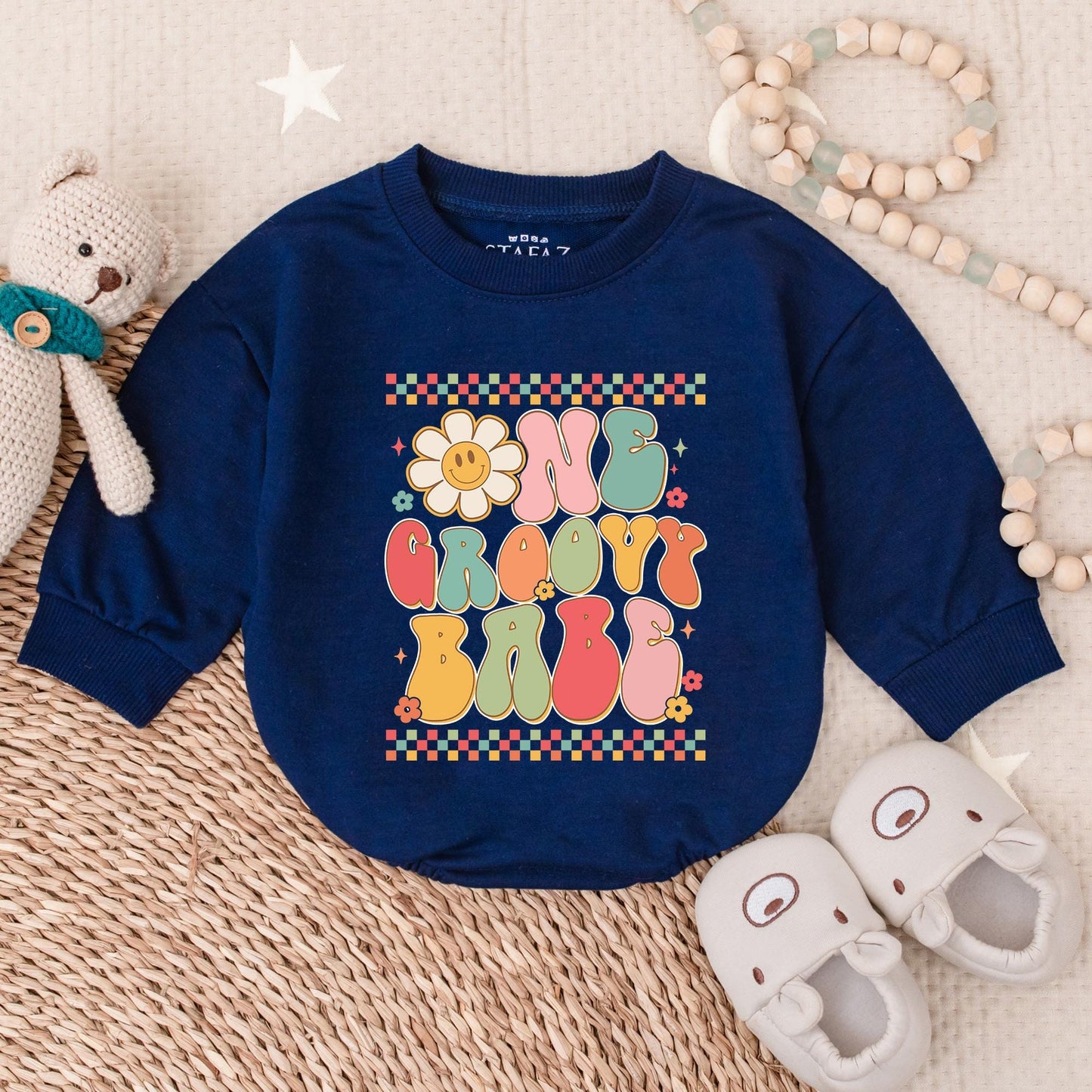 Groovy Babe 1st Birthday Outfit Girl - Flower Power Shirt Baby Bodysuit First Birthday Girl Clothes Party Gift (139 chars)