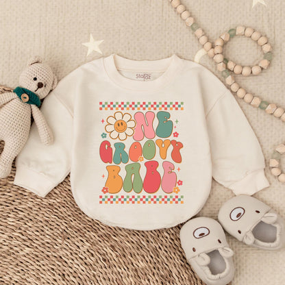 Groovy Babe 1st Birthday Outfit Girl - Flower Power Shirt Baby Bodysuit First Birthday Girl Clothes Party Gift (139 chars)