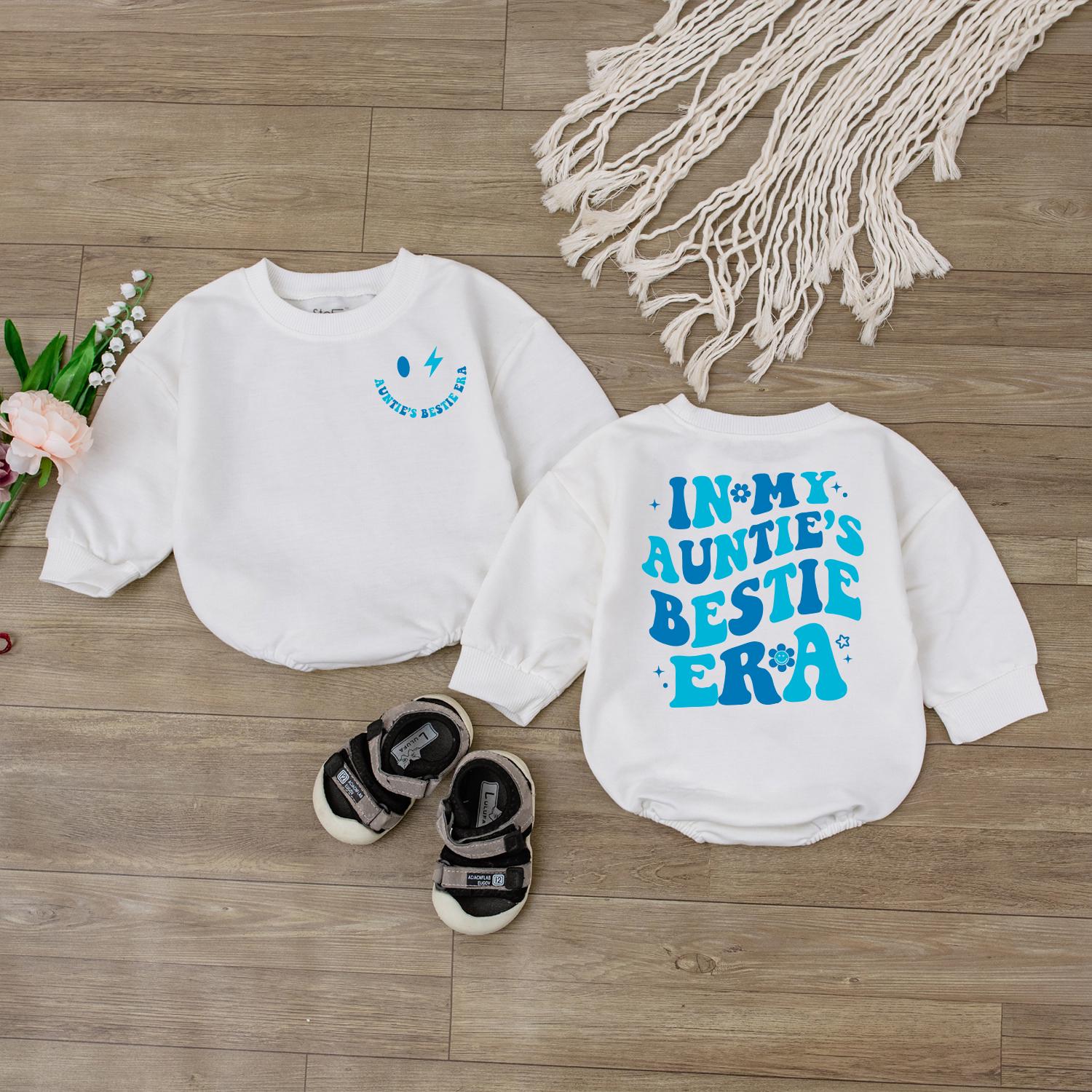 My Auntie's Bestie Era Baby Romper Newborn Bodysuit Gift for Boy Mom Outfit Baby Shower Gift Going Home