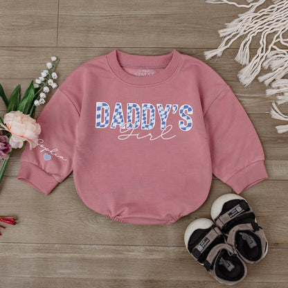 Sweet Daddy's Girl Long Sleeve Bubble Romper Adorable Baby Girl Outfit Perfect Father Daughter Gift Soft Comfortable Newborn Coming Home Clothes