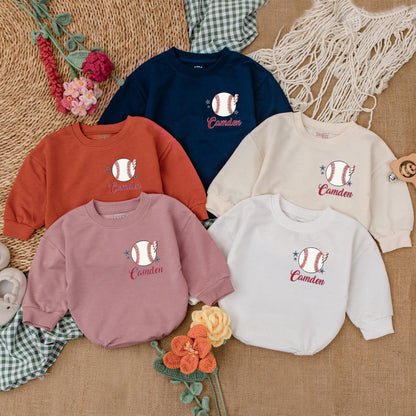 Baseball Game Day Baby Romper: Retro Baseball Bodysuit for Newborns & Baby Boys, Cute Baseball Gift for Game Day Season