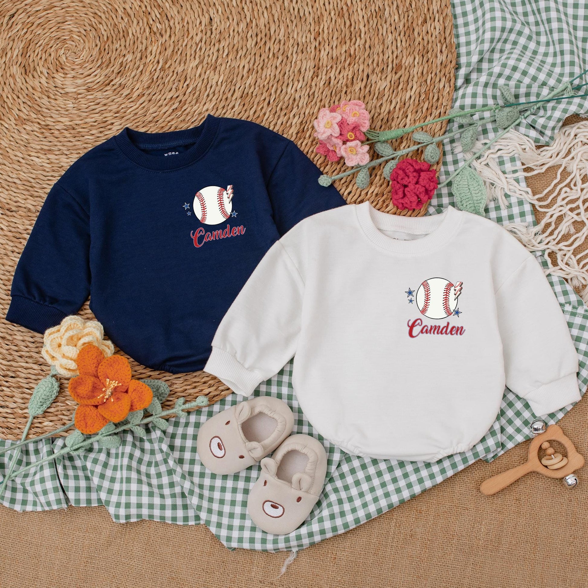 Baseball Game Day Baby Romper: Retro Baseball Bodysuit for Newborns & Baby Boys, Cute Baseball Gift for Game Day Season