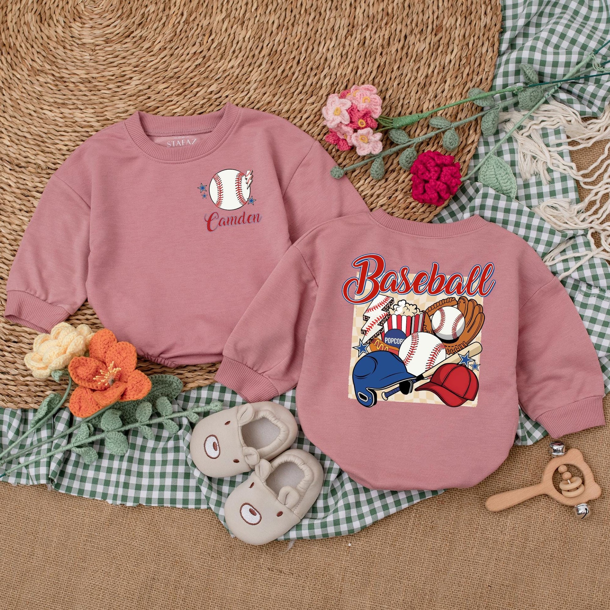 Baseball Game Day Baby Romper: Retro Baseball Bodysuit for Newborns & Baby Boys, Cute Baseball Gift for Game Day Season