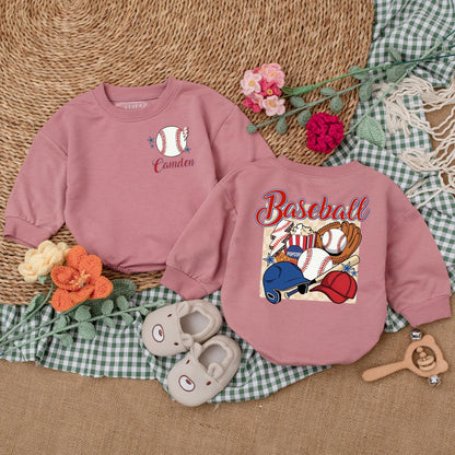 Baseball Game Day Baby Romper: Retro Baseball Bodysuit for Newborns & Baby Boys, Cute Baseball Gift for Game Day Season