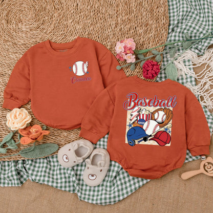 Baseball Game Day Baby Romper: Retro Baseball Bodysuit for Newborns & Baby Boys, Cute Baseball Gift for Game Day Season