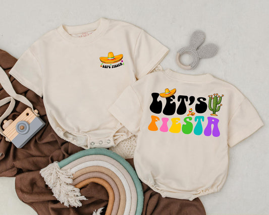 Let's Fiesta Baby Romper Cinco De Mayo Taco Tuesday Bodysuit Cute Mexican Fiesta Baby Gift First Birthday Outfit